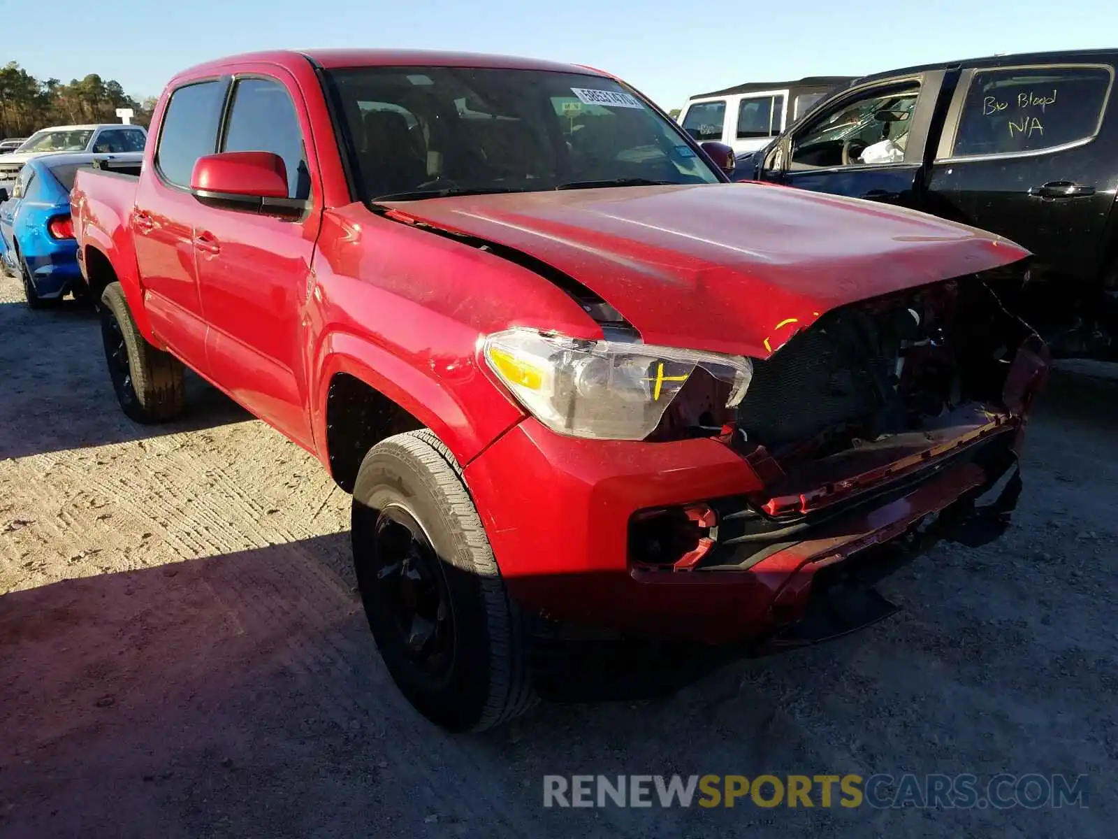 1 Photograph of a damaged car 5TFAX5GN0KX136248 TOYOTA TACOMA 2019