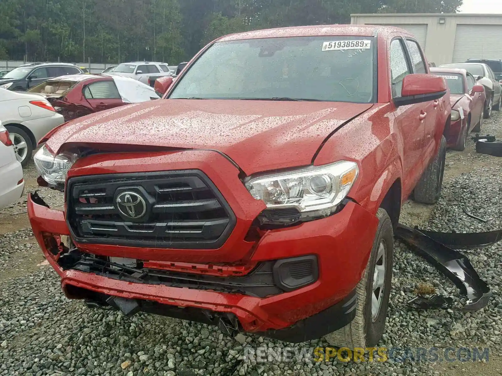 2 Photograph of a damaged car 5TFAX5GN0KX144964 TOYOTA TACOMA 2019