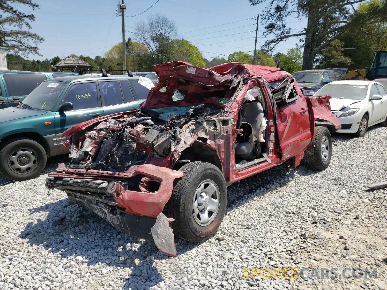 2 Photograph of a damaged car 5TFAX5GN0KX146620 TOYOTA TACOMA 2019