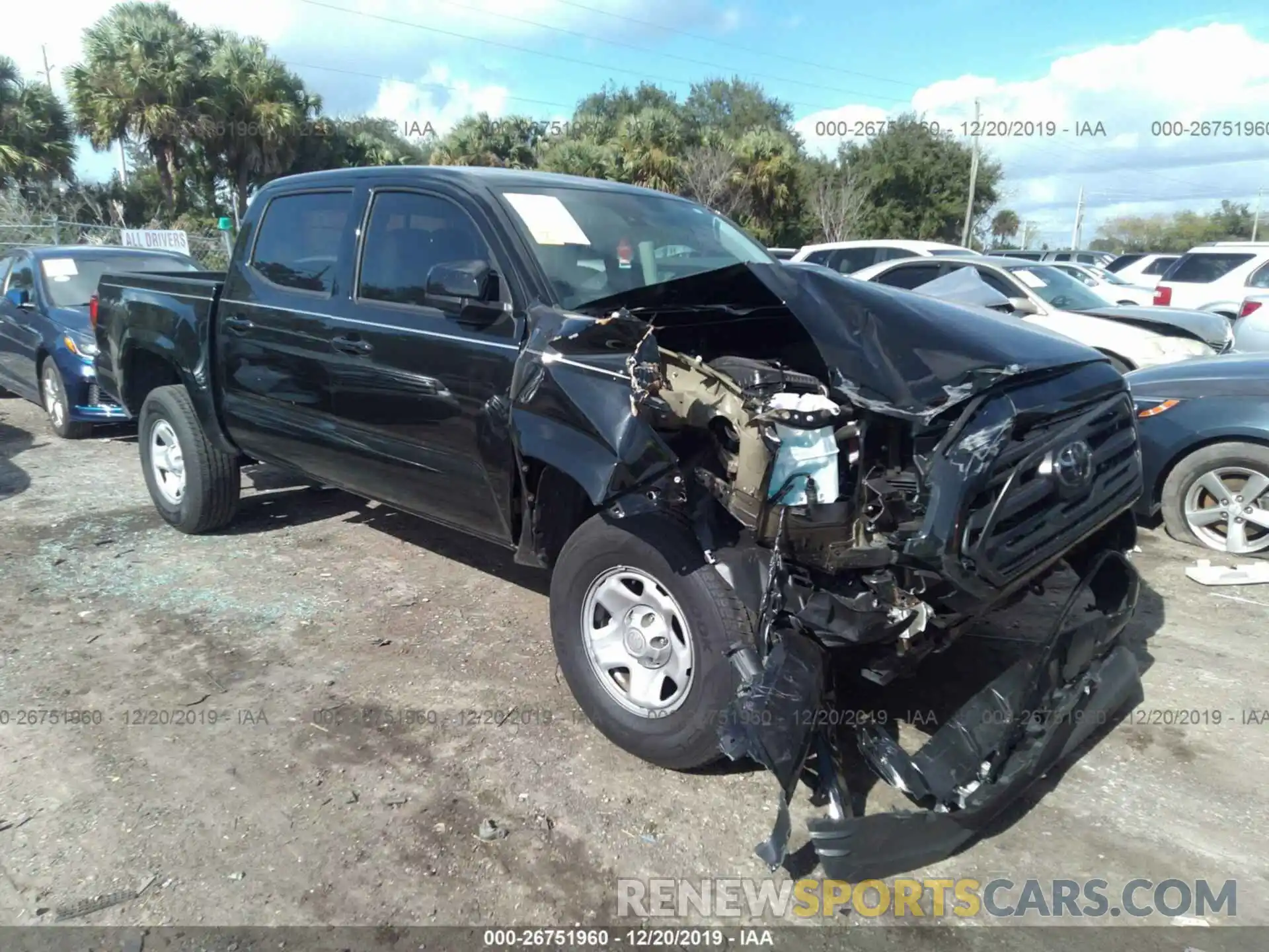 1 Photograph of a damaged car 5TFAX5GN0KX147279 TOYOTA TACOMA 2019