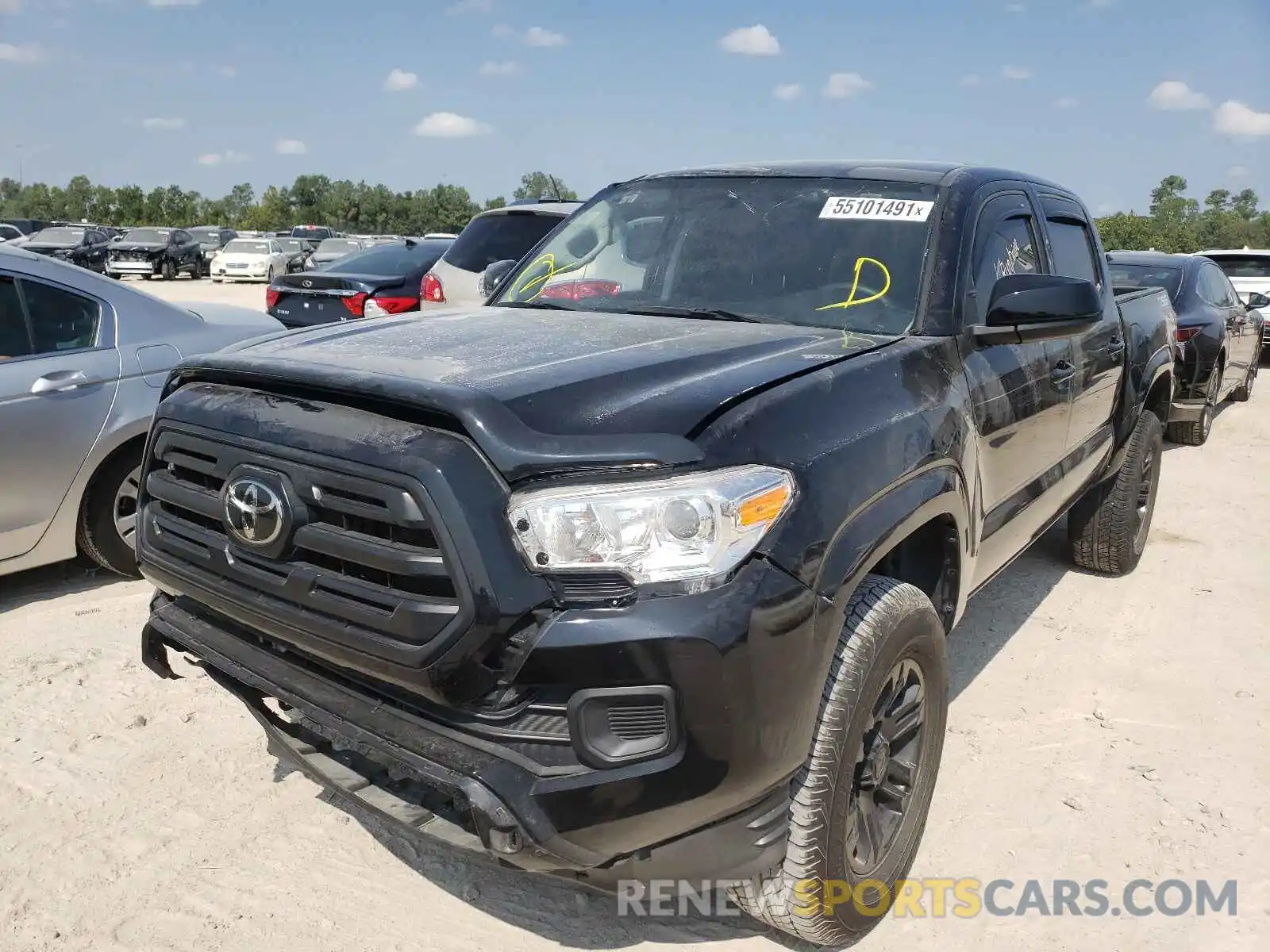 2 Photograph of a damaged car 5TFAX5GN0KX149758 TOYOTA TACOMA 2019