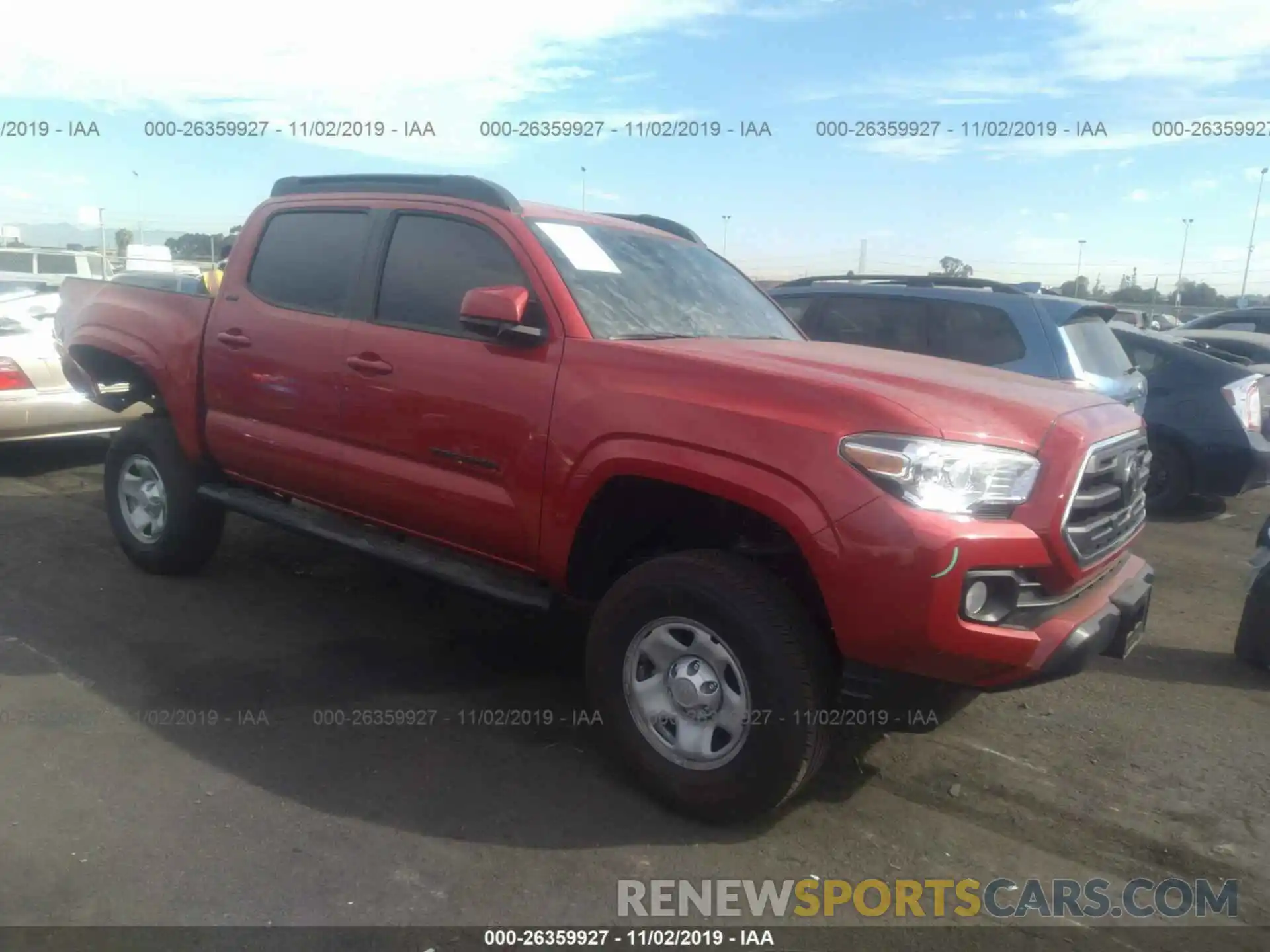 1 Photograph of a damaged car 5TFAX5GN4KX151867 TOYOTA TACOMA 2019