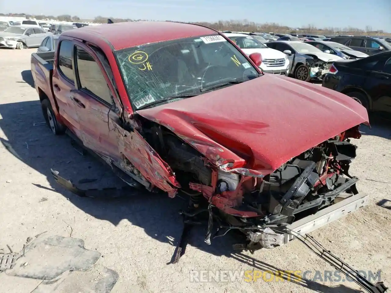 1 Photograph of a damaged car 5TFAX5GN5KX133152 TOYOTA TACOMA 2019