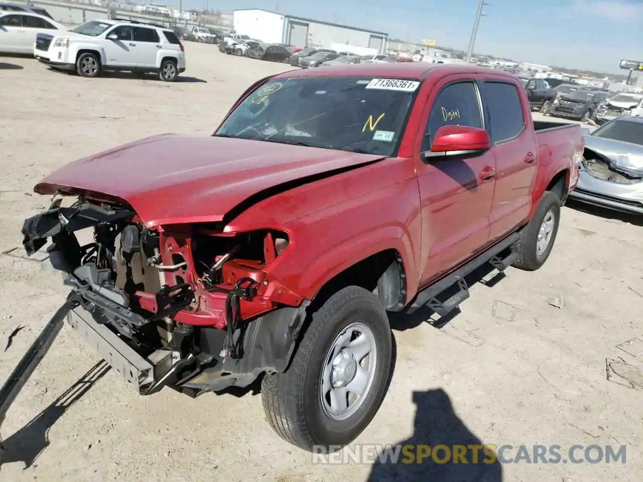 2 Photograph of a damaged car 5TFAX5GN5KX133152 TOYOTA TACOMA 2019