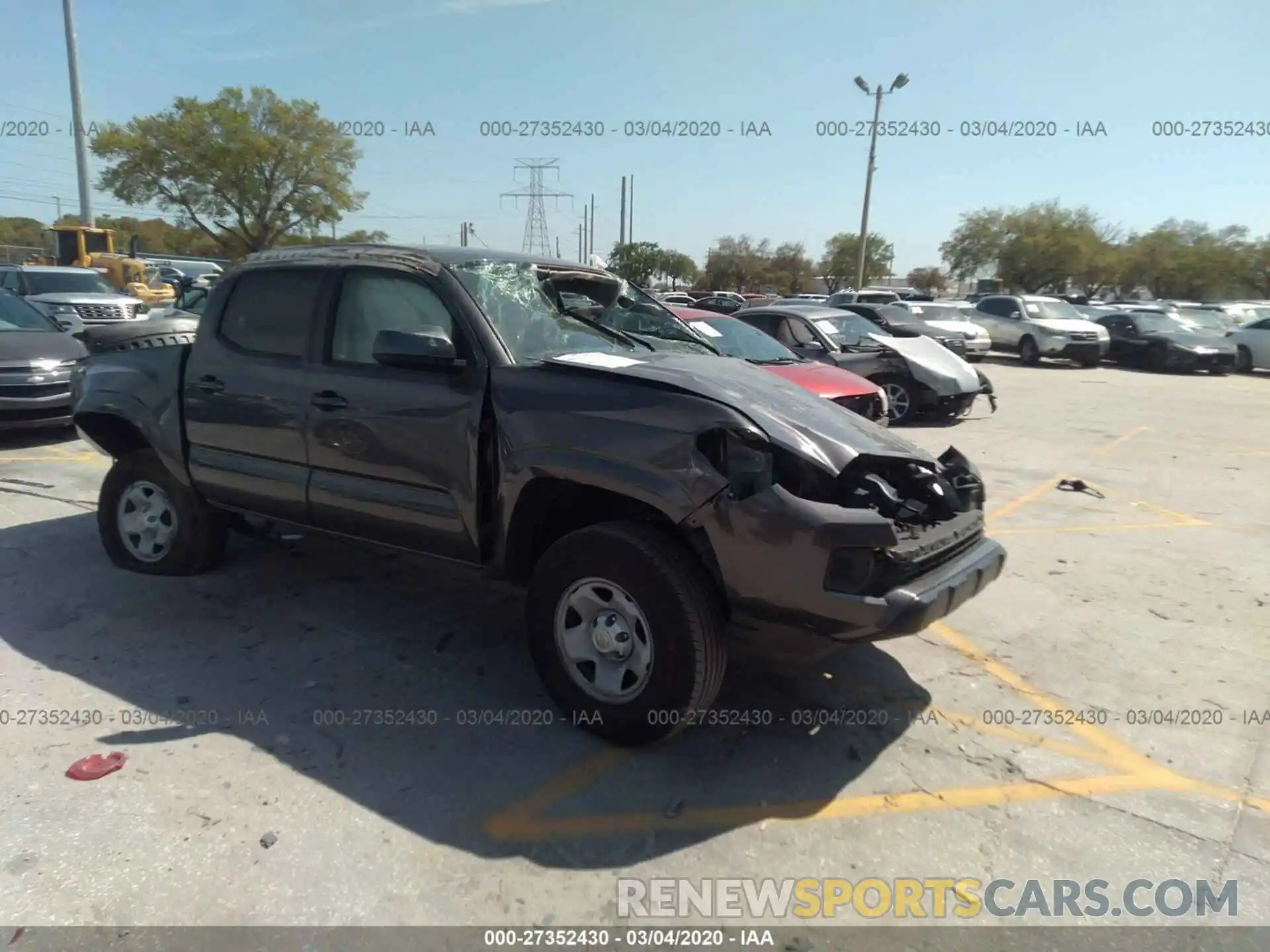 1 Photograph of a damaged car 5TFAX5GN6KX134097 TOYOTA TACOMA 2019