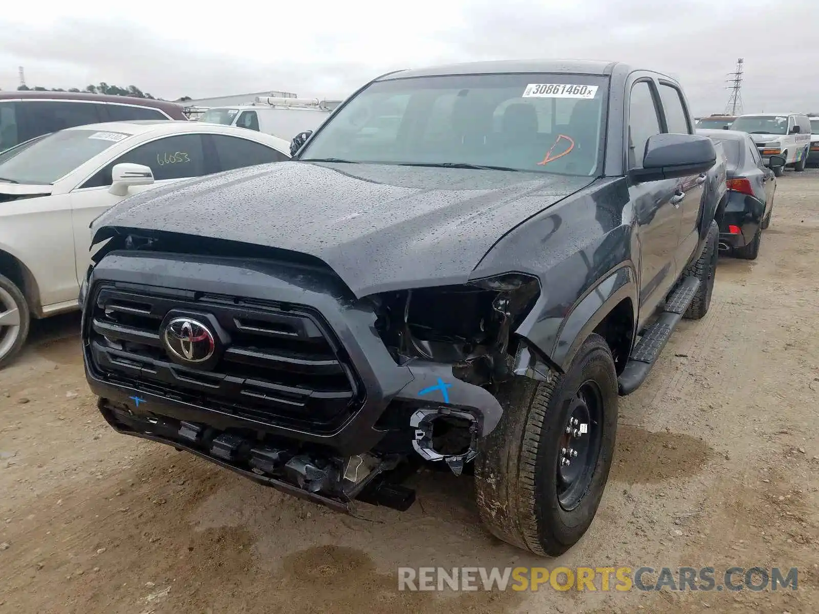 2 Photograph of a damaged car 5TFAX5GN7KX141530 TOYOTA TACOMA 2019