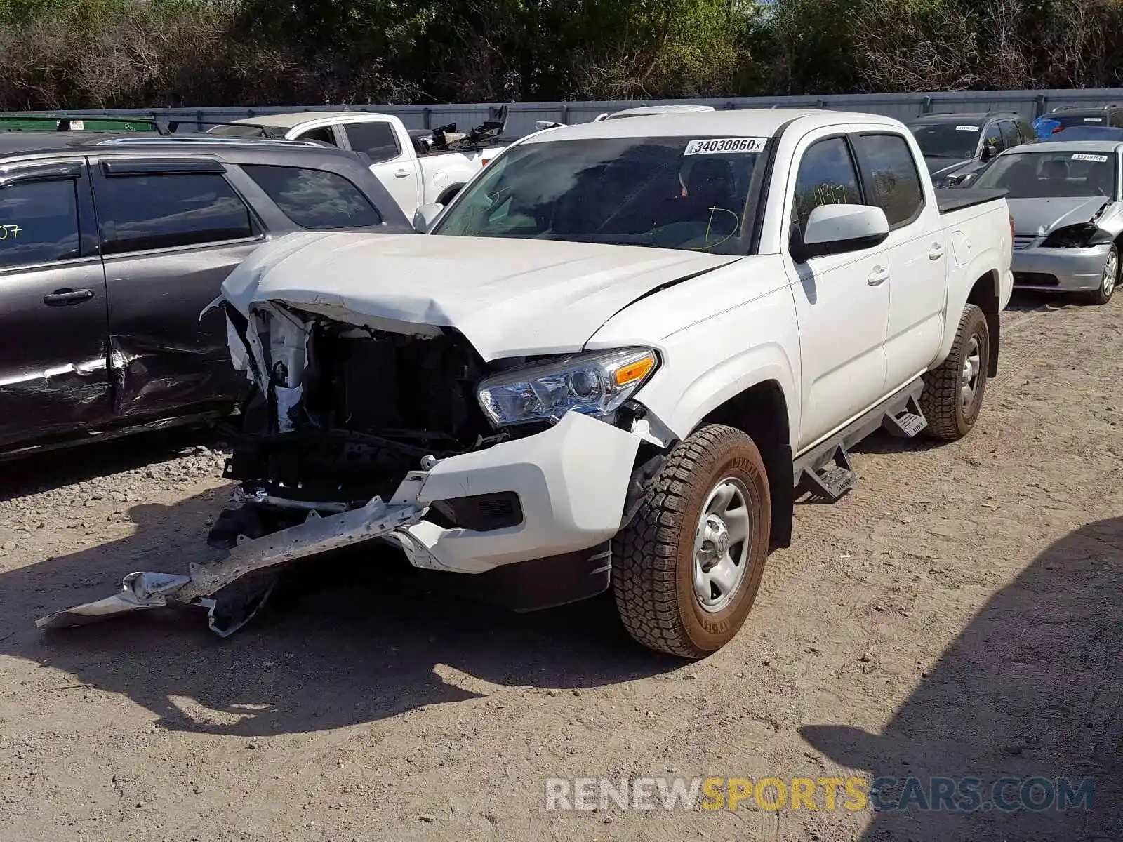 2 Photograph of a damaged car 5TFAX5GN8KX133310 TOYOTA TACOMA 2019