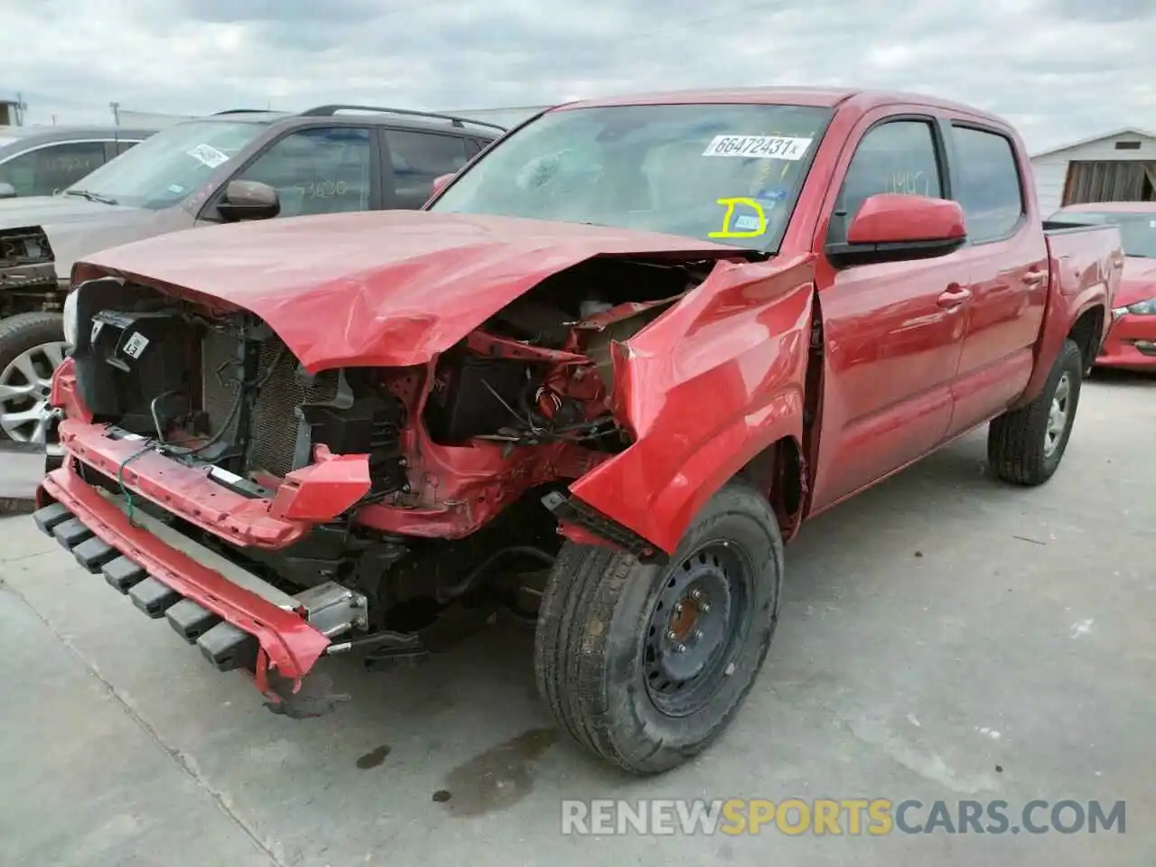 2 Photograph of a damaged car 5TFAX5GN8KX149023 TOYOTA TACOMA 2019