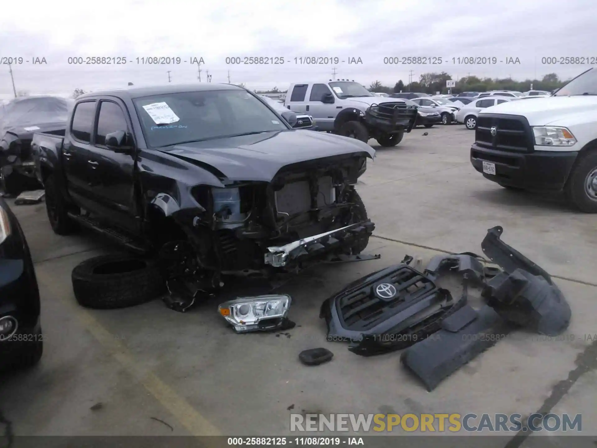 1 Photograph of a damaged car 5TFAX5GN8KX154710 TOYOTA TACOMA 2019