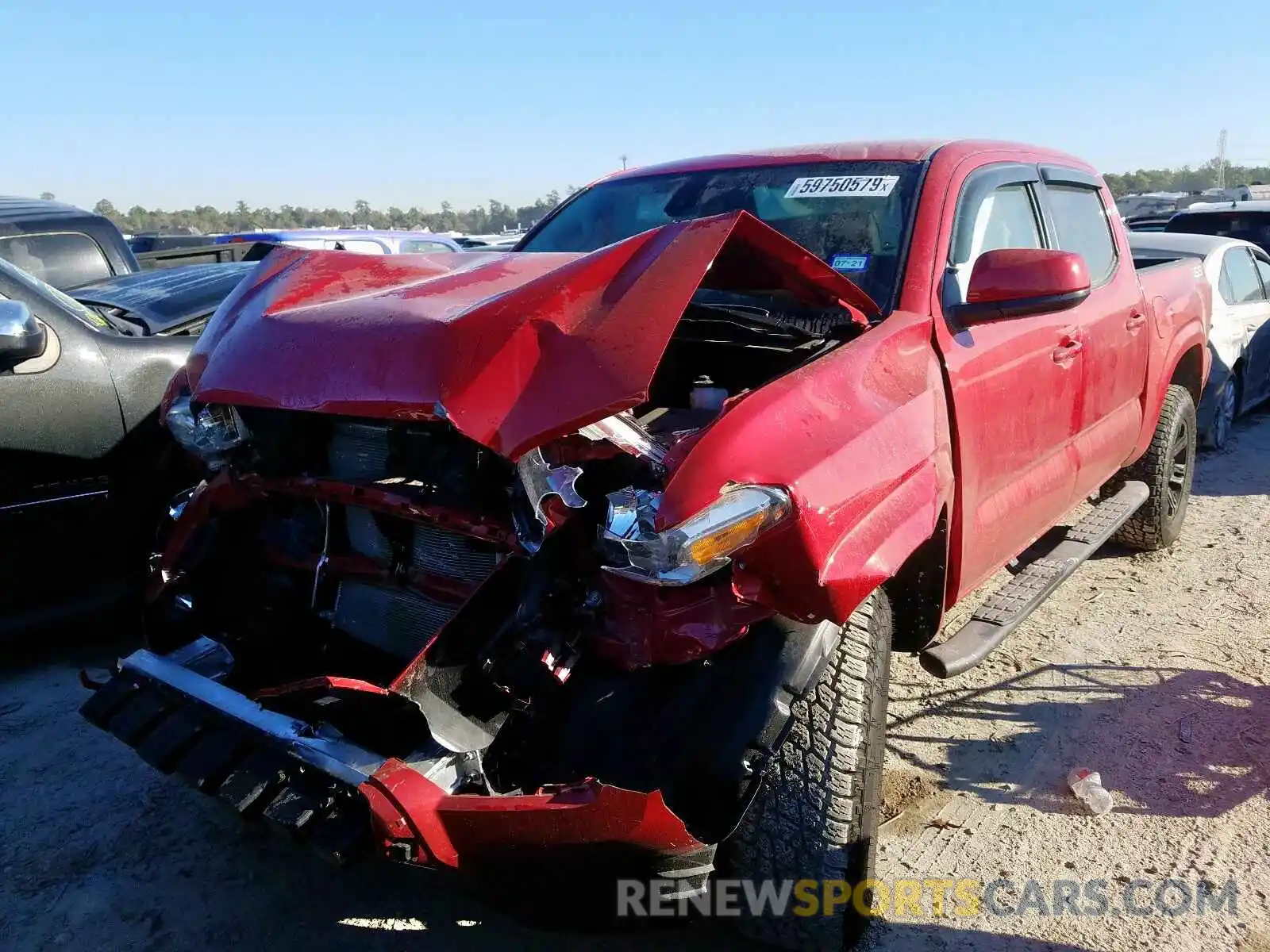 2 Photograph of a damaged car 5TFAX5GN9KX160628 TOYOTA TACOMA 2019