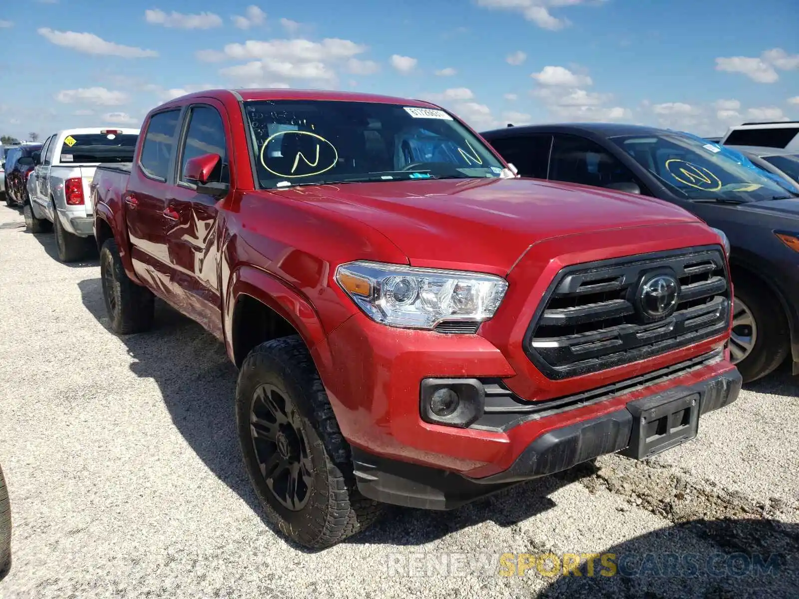 1 Photograph of a damaged car 5TFAX5GNXKX146754 TOYOTA TACOMA 2019