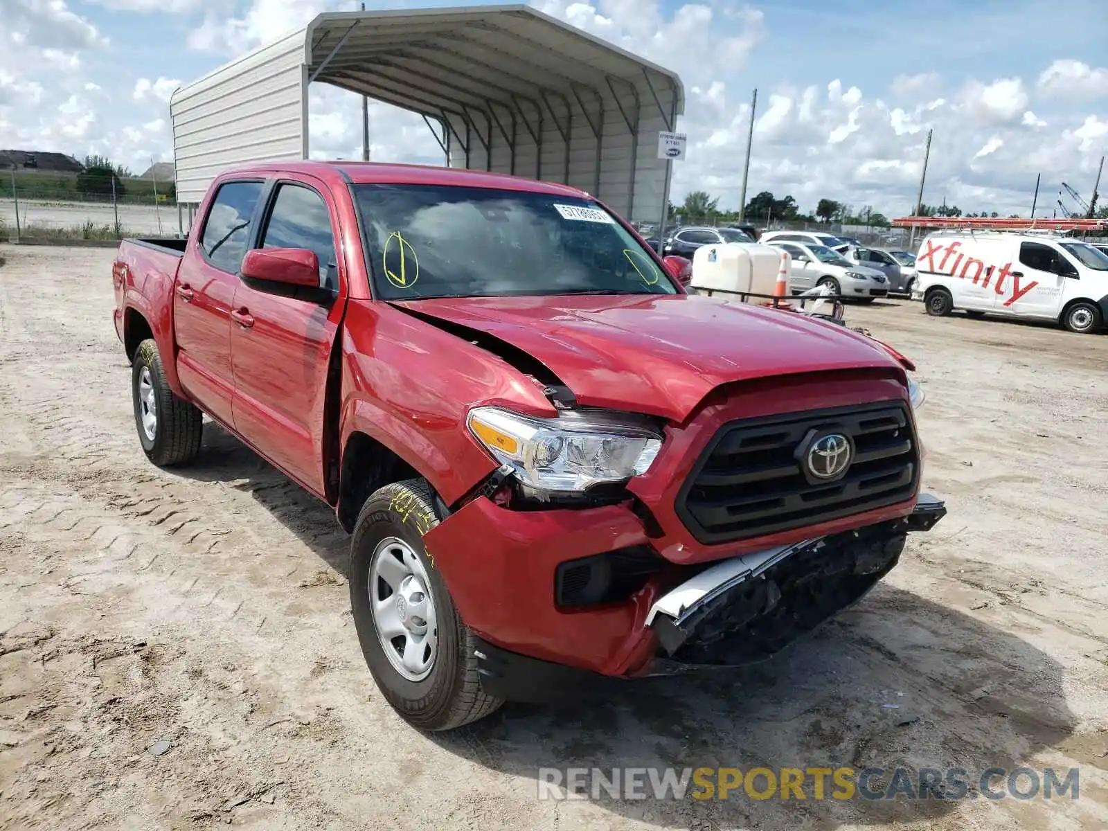 1 Photograph of a damaged car 5TFAX5GNXKX149122 TOYOTA TACOMA 2019