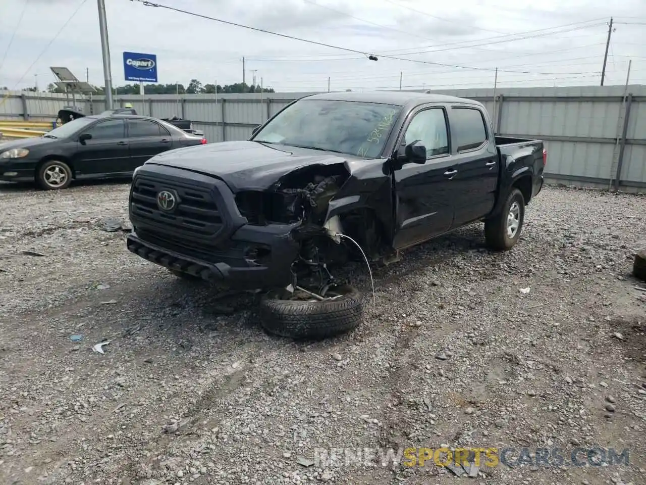 2 Photograph of a damaged car 5TFAX5GNXKX161691 TOYOTA TACOMA 2019