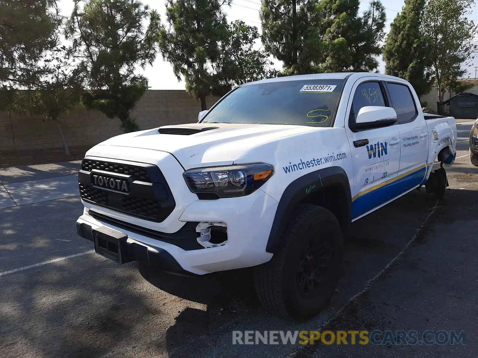 2 Photograph of a damaged car 5TFCZ5AN8KX183958 TOYOTA TACOMA 2019