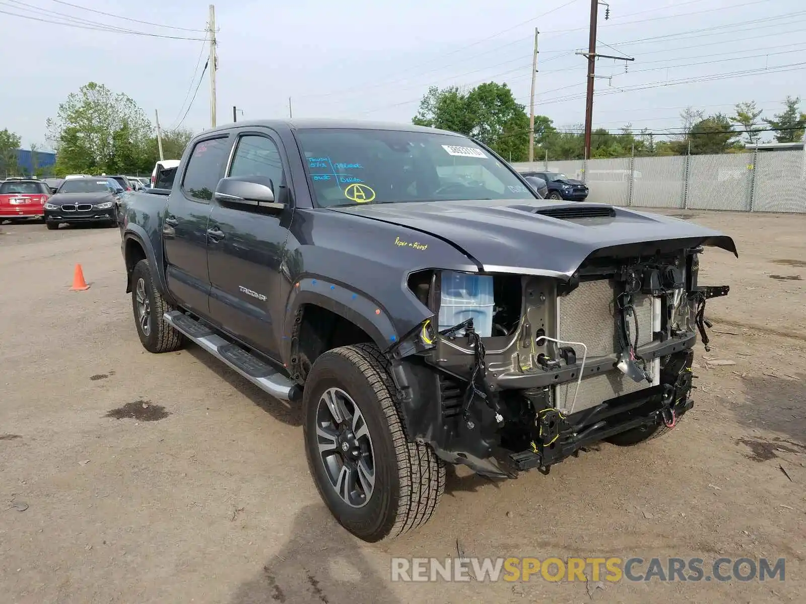 1 Photograph of a damaged car 5TFCZ5AN9KX185458 TOYOTA TACOMA 2019