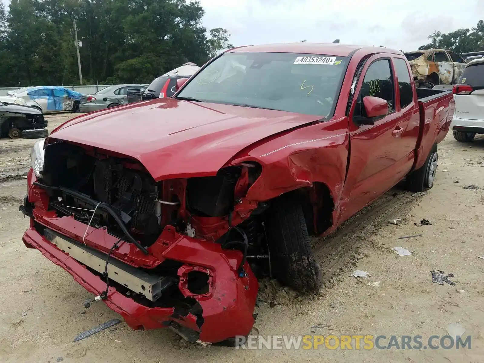 2 Photograph of a damaged car 5TFRX5GN0KX140285 TOYOTA TACOMA 2019