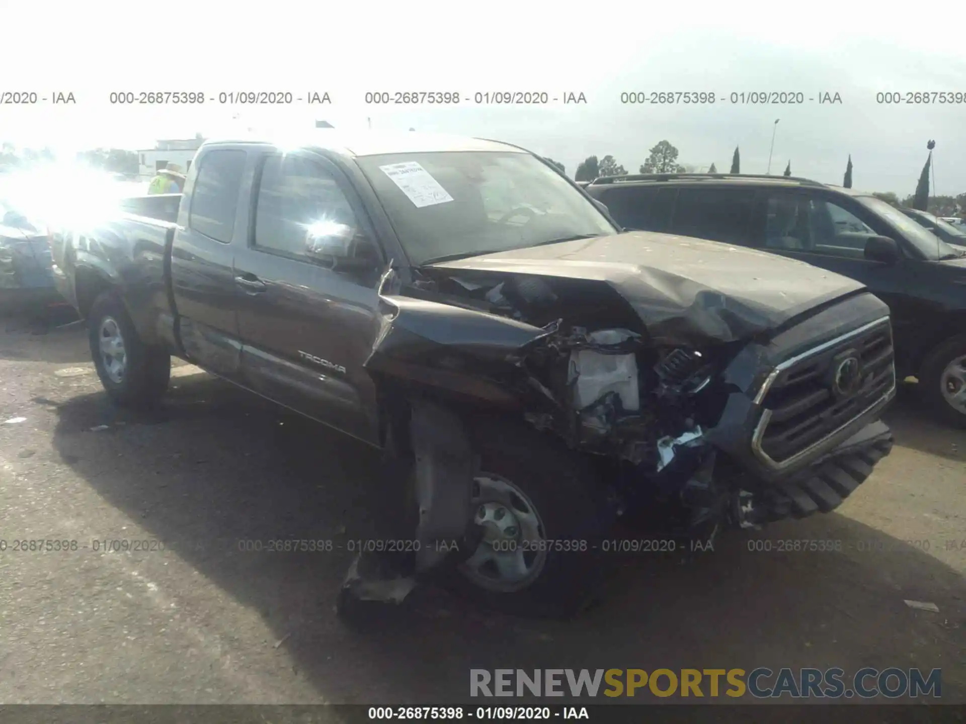 1 Photograph of a damaged car 5TFRX5GN0KX161279 TOYOTA TACOMA 2019