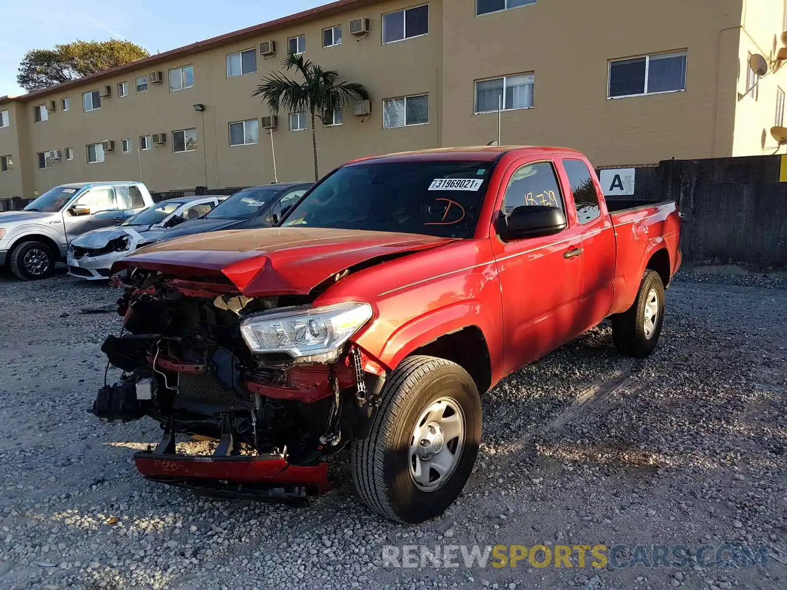 2 Photograph of a damaged car 5TFRX5GN1KX147407 TOYOTA TACOMA 2019