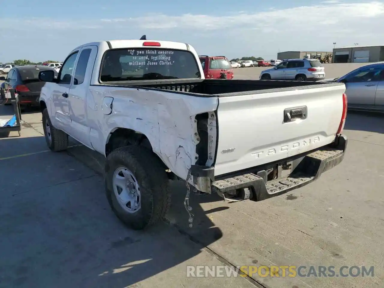 3 Photograph of a damaged car 5TFRX5GN1KX151845 TOYOTA TACOMA 2019