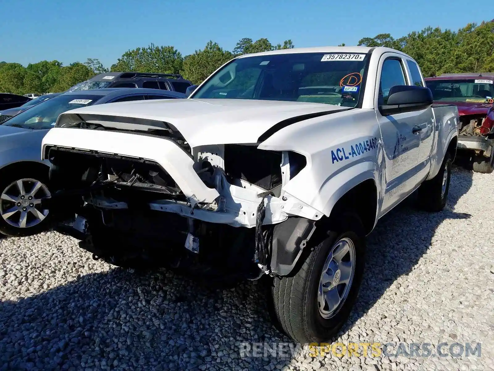 2 Photograph of a damaged car 5TFRX5GN2KX142216 TOYOTA TACOMA 2019