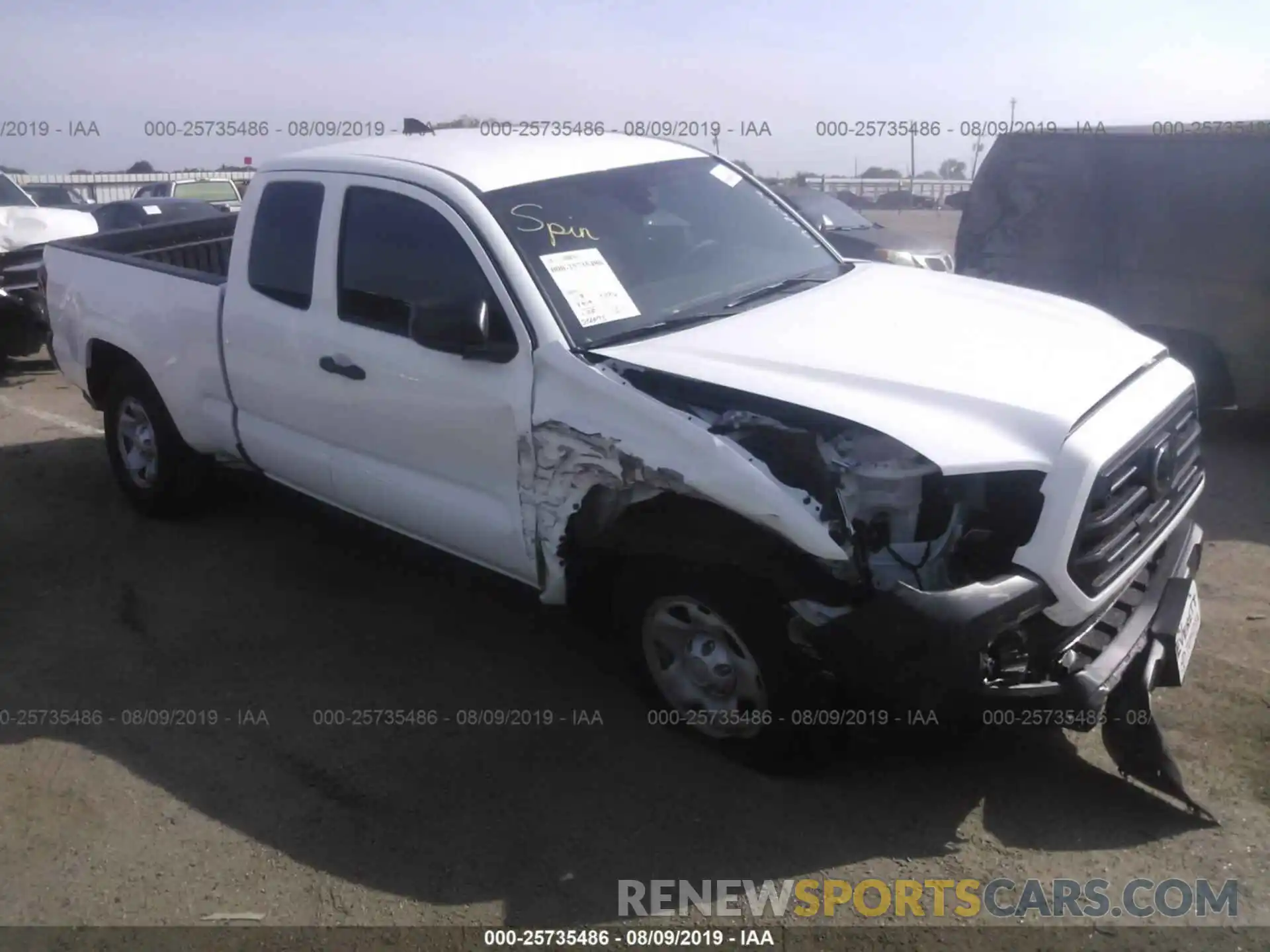 1 Photograph of a damaged car 5TFRX5GN2KX158027 TOYOTA TACOMA 2019