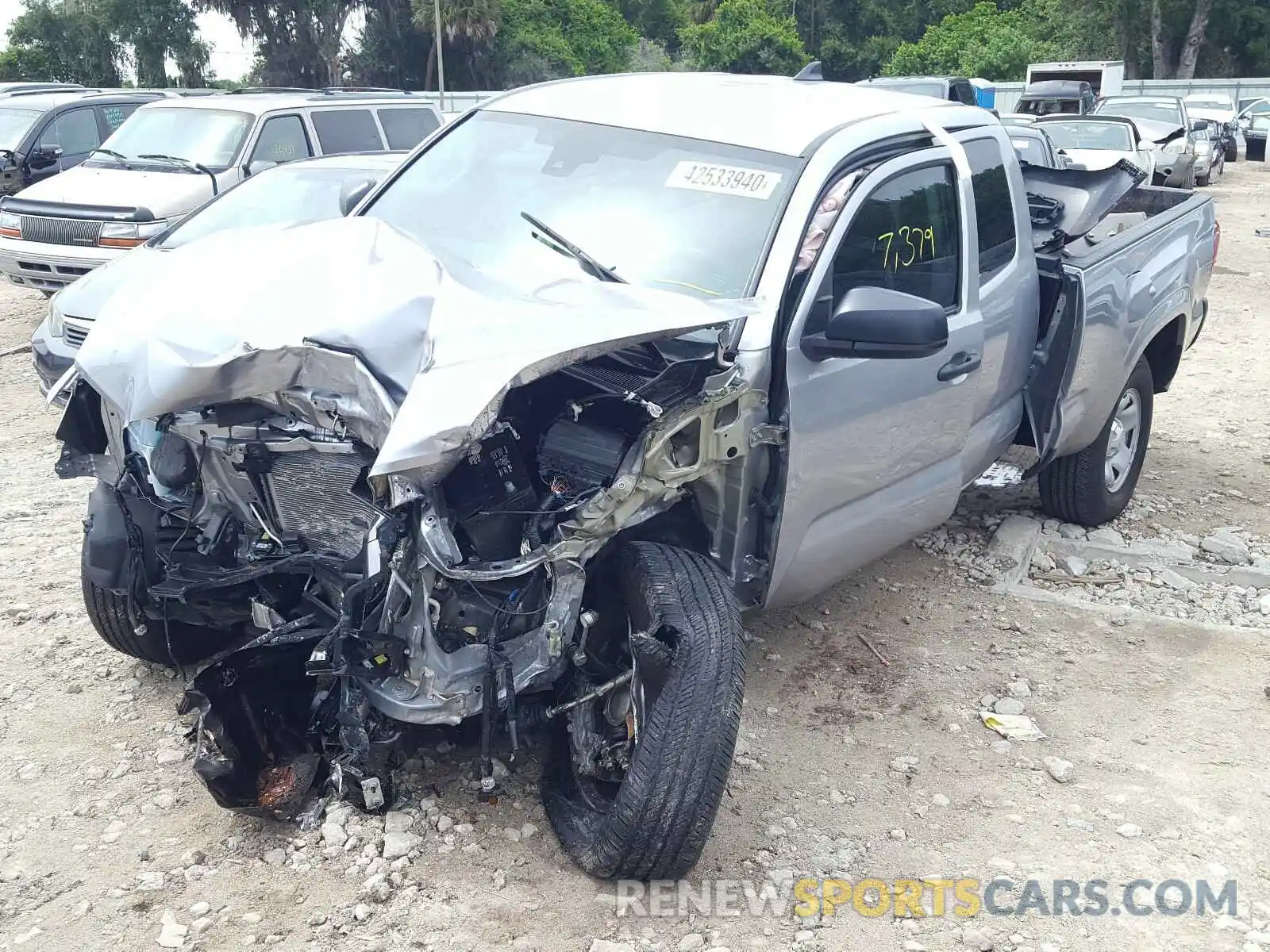 2 Photograph of a damaged car 5TFRX5GN3KX151359 TOYOTA TACOMA 2019