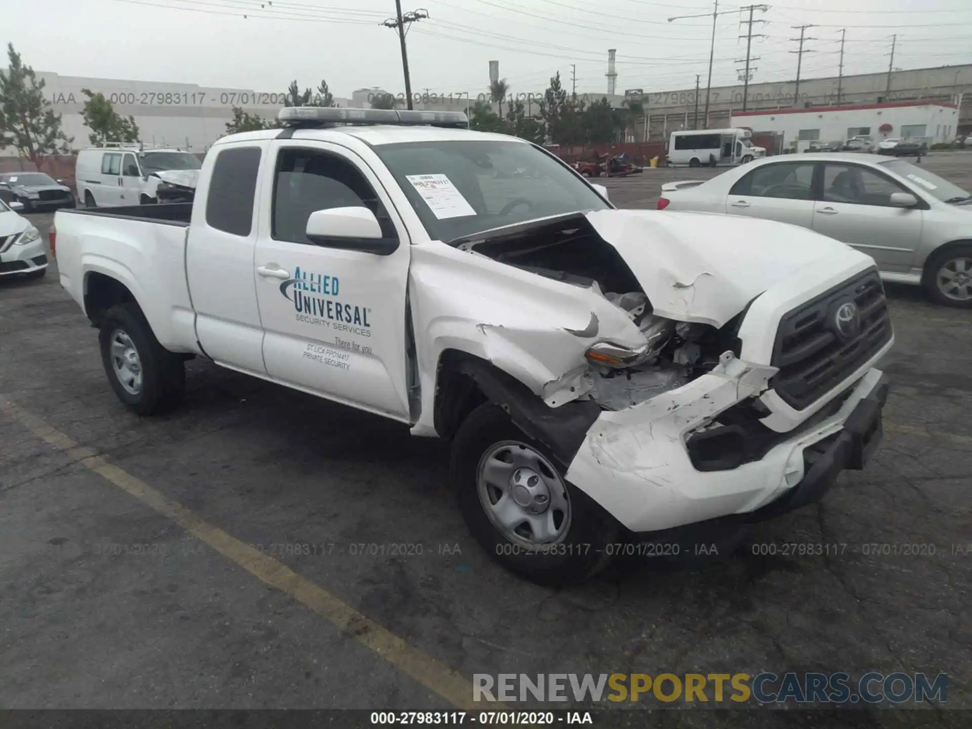 1 Photograph of a damaged car 5TFRX5GN3KX161664 TOYOTA TACOMA 2019