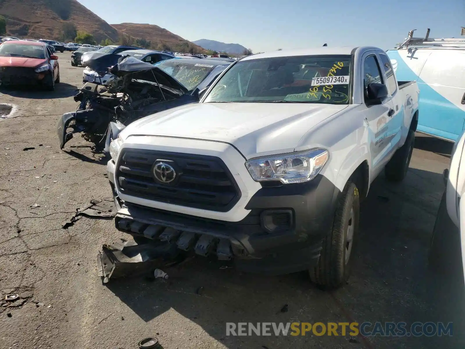 2 Photograph of a damaged car 5TFRX5GN5KX144218 TOYOTA TACOMA 2019