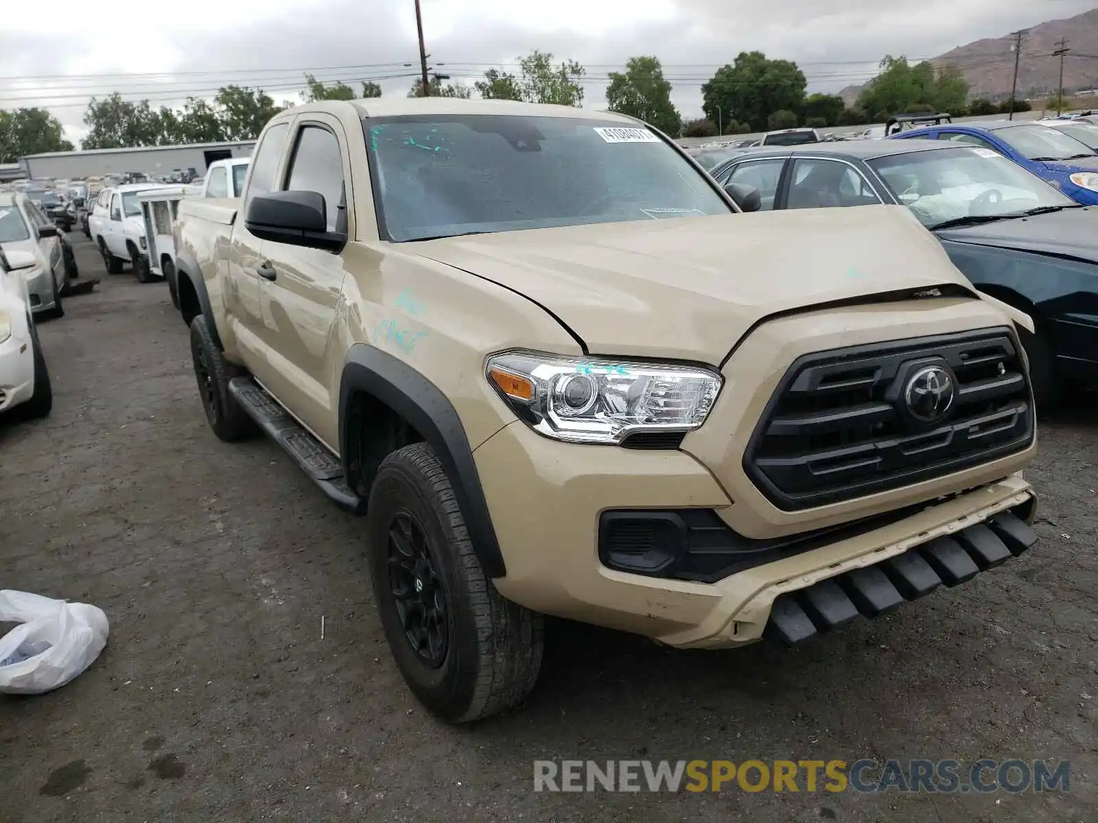 1 Photograph of a damaged car 5TFRX5GN5KX163383 TOYOTA TACOMA 2019