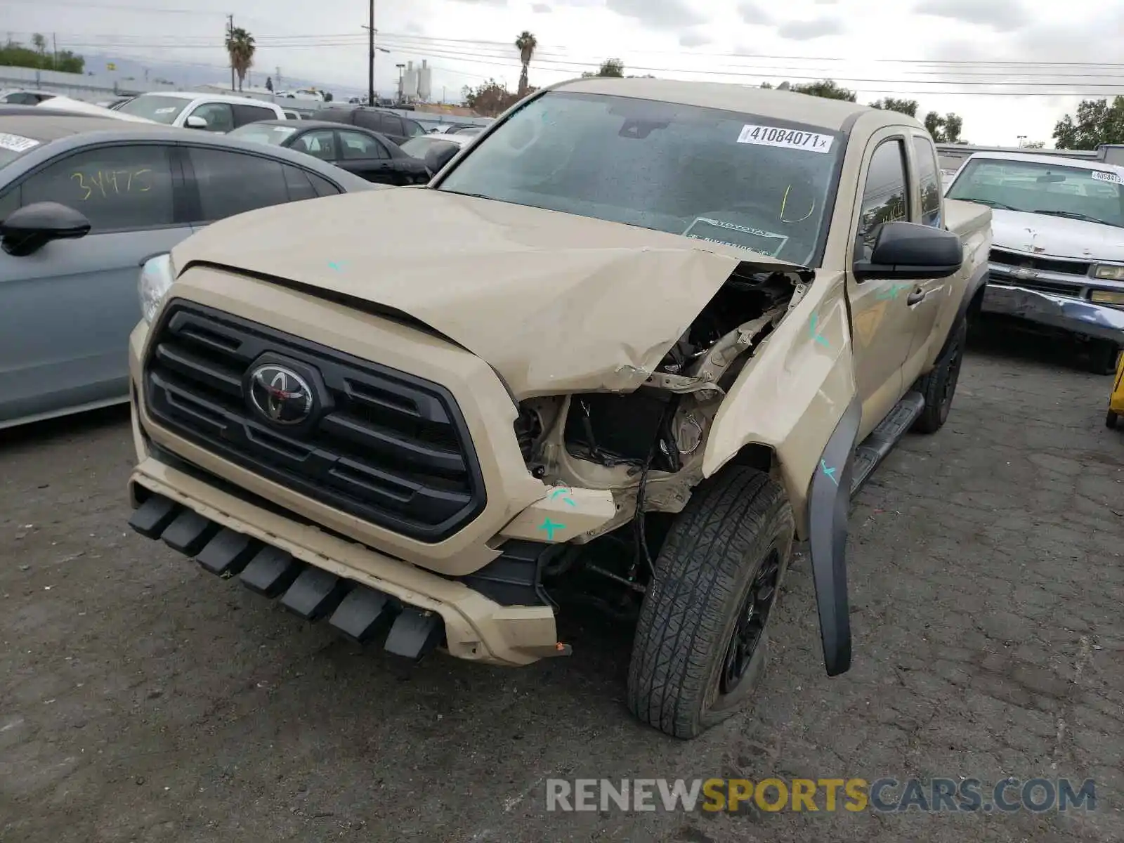 2 Photograph of a damaged car 5TFRX5GN5KX163383 TOYOTA TACOMA 2019