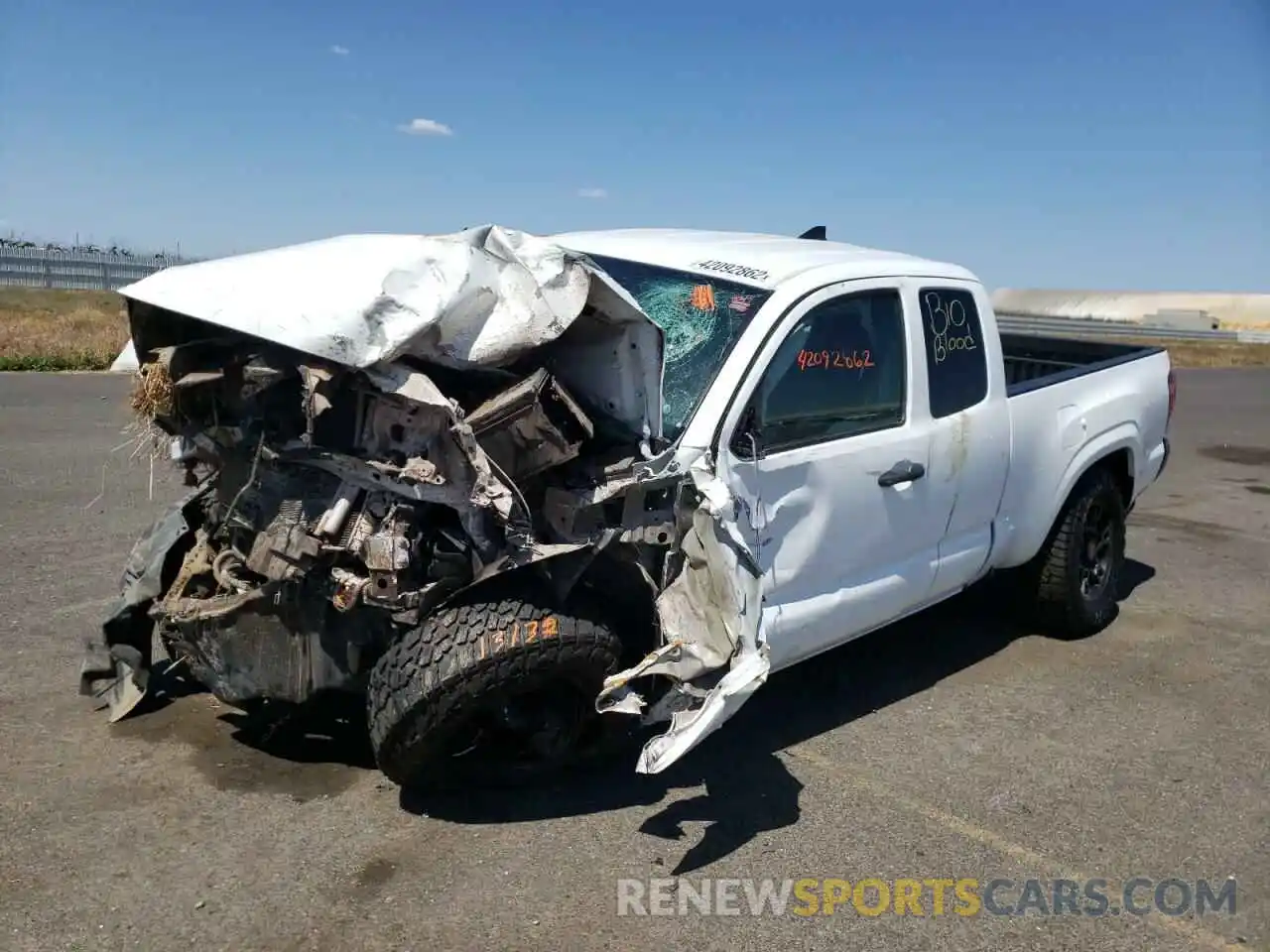 2 Photograph of a damaged car 5TFRX5GN7KX132703 TOYOTA TACOMA 2019