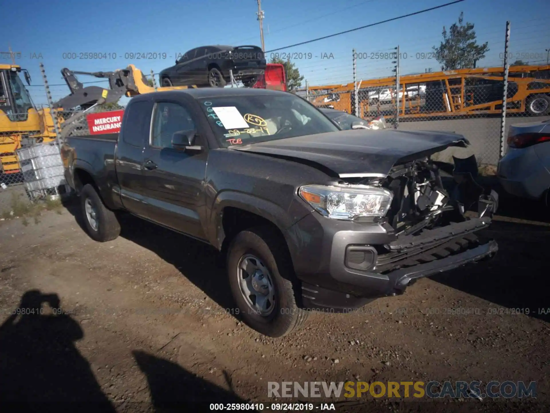 1 Photograph of a damaged car 5TFRX5GN7KX147671 TOYOTA TACOMA 2019