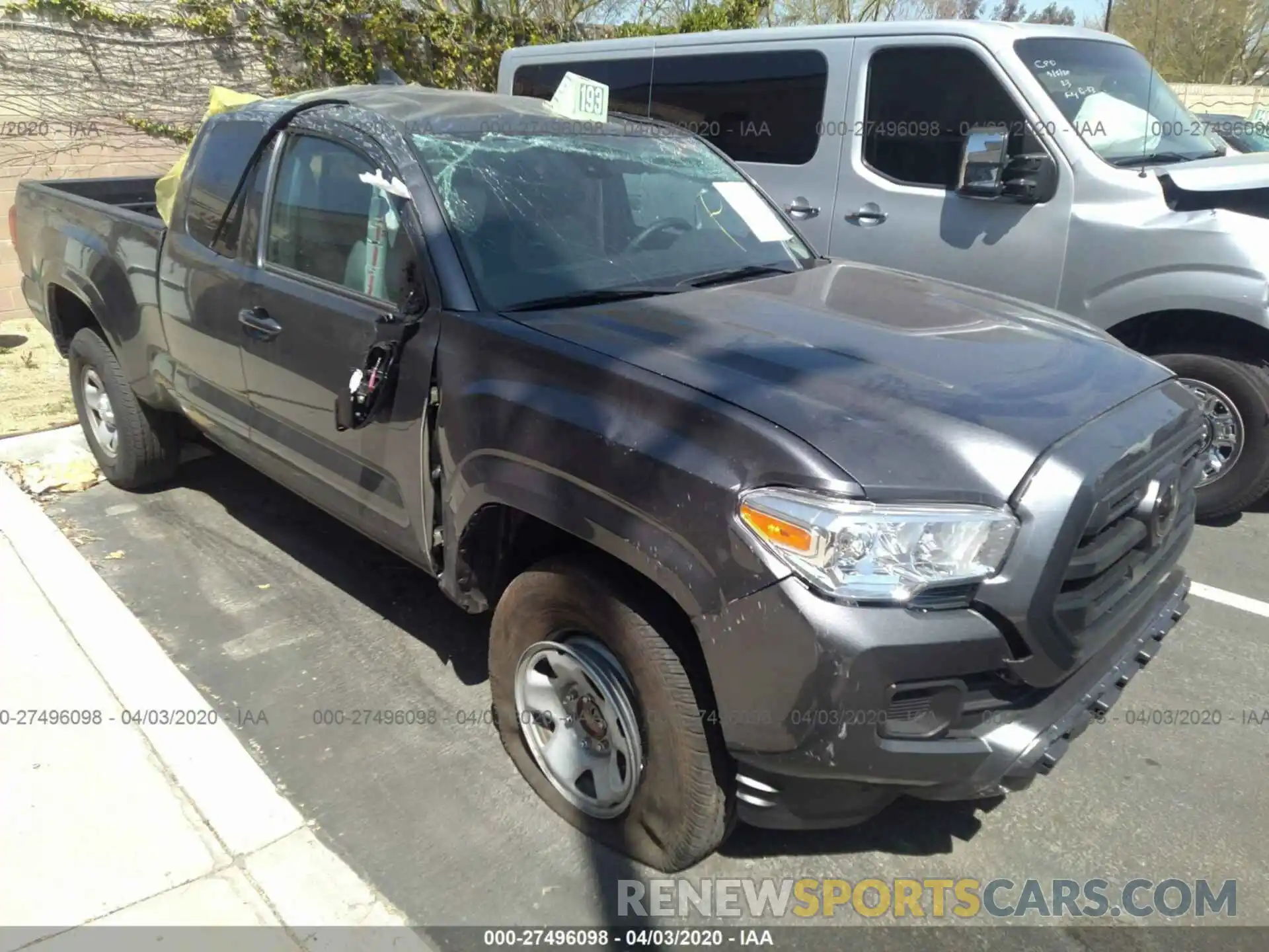 1 Photograph of a damaged car 5TFRX5GN7KX160212 TOYOTA TACOMA 2019