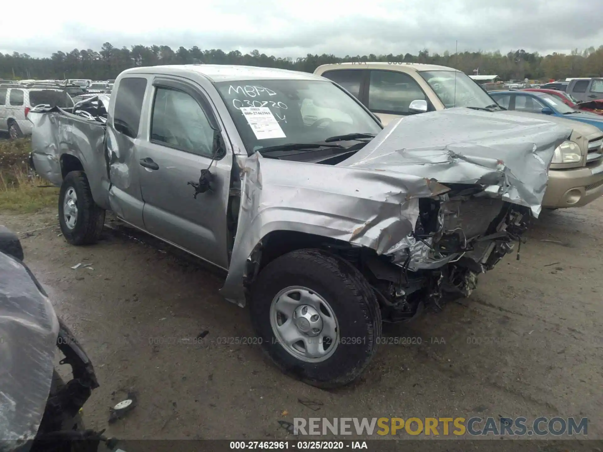 1 Photograph of a damaged car 5TFRX5GN9KX153424 TOYOTA TACOMA 2019