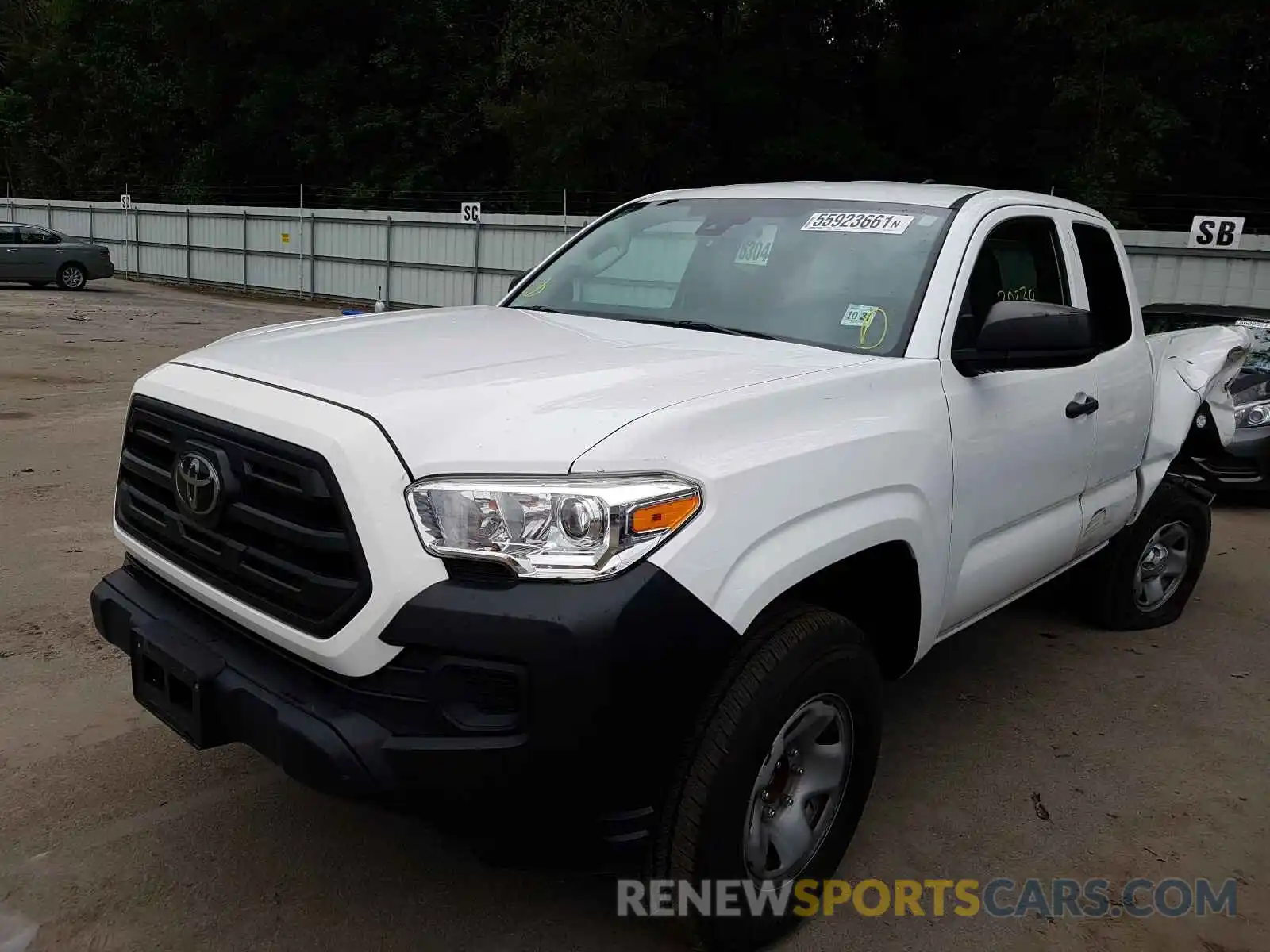 2 Photograph of a damaged car 5TFRX5GN9KX155223 TOYOTA TACOMA 2019