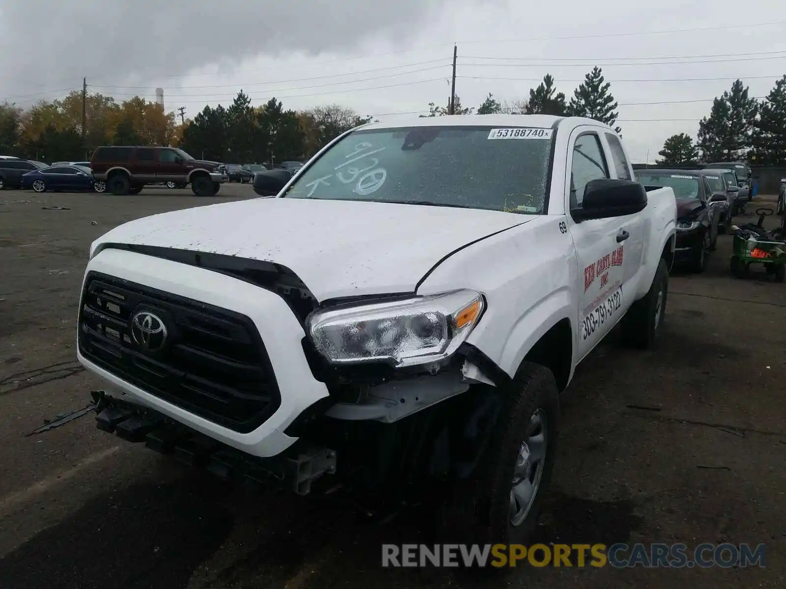 2 Photograph of a damaged car 5TFRX5GNXKX135465 TOYOTA TACOMA 2019