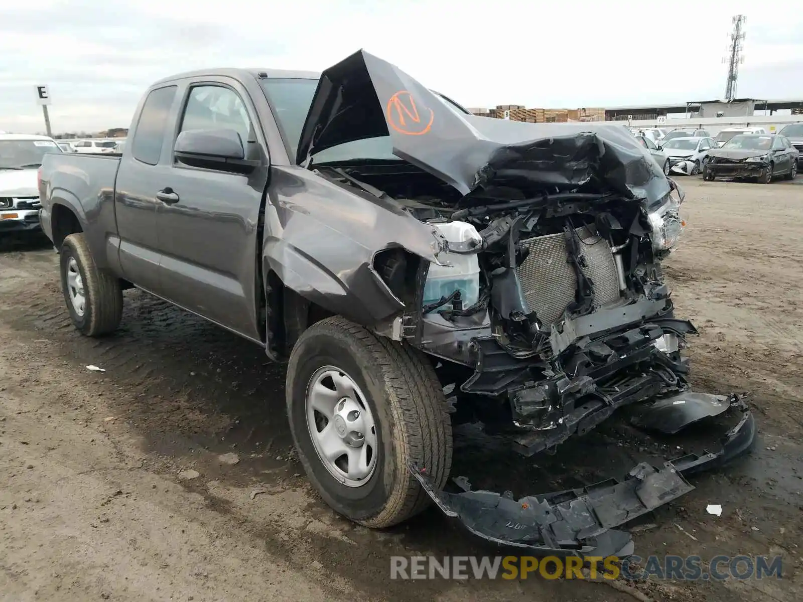 1 Photograph of a damaged car 5TFRX5GNXKX145655 TOYOTA TACOMA 2019