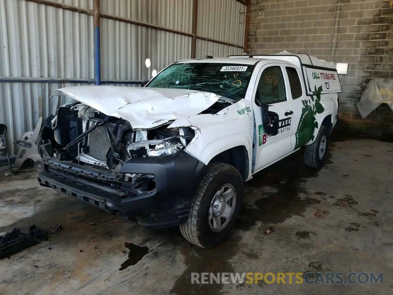 2 Photograph of a damaged car 5TFRX5GNXKX146482 TOYOTA TACOMA 2019