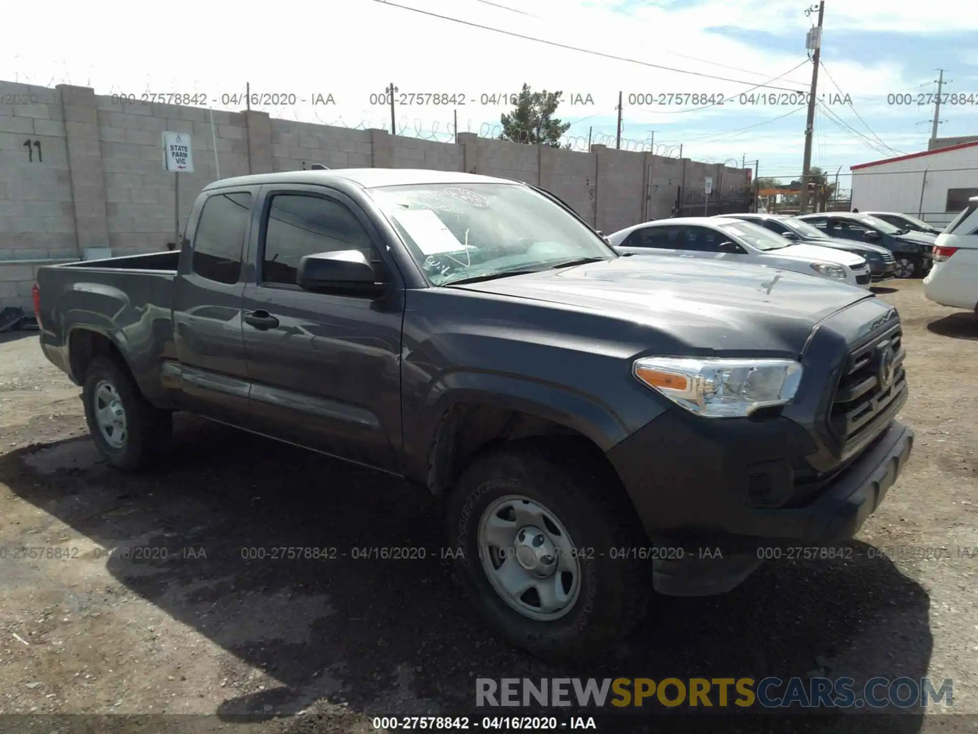 1 Photograph of a damaged car 5TFRX5GNXKX146529 TOYOTA TACOMA 2019