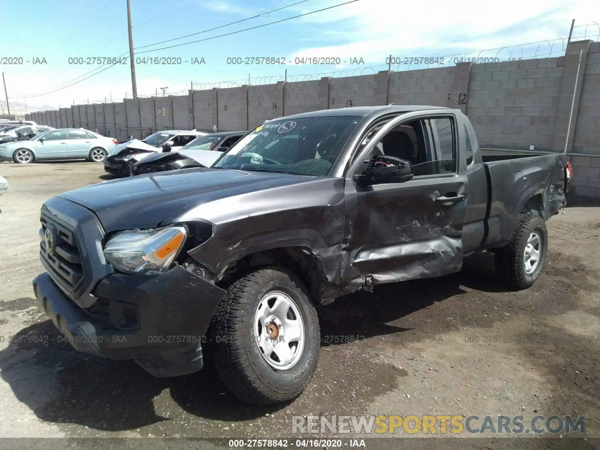 2 Photograph of a damaged car 5TFRX5GNXKX146529 TOYOTA TACOMA 2019