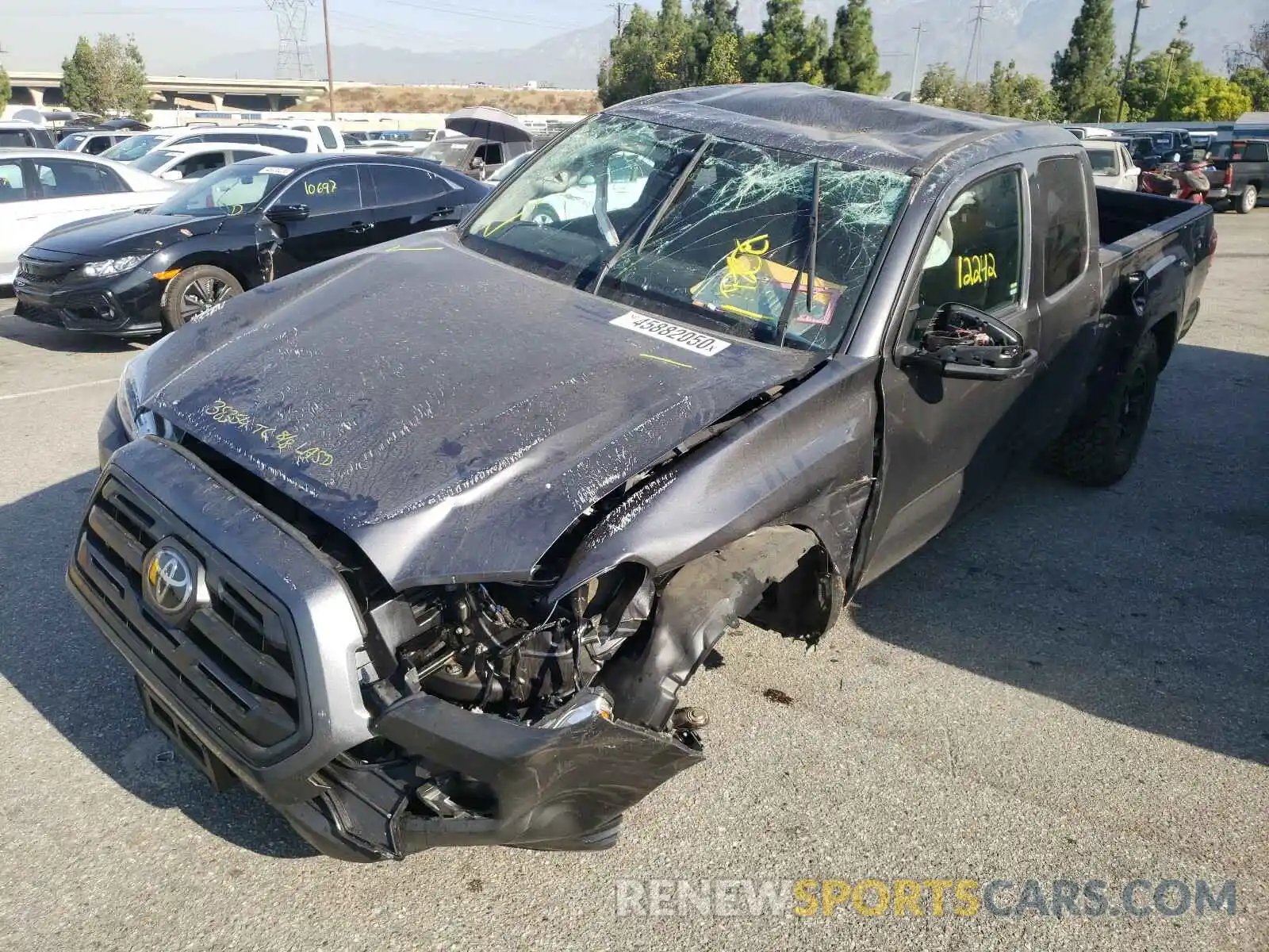 2 Photograph of a damaged car 5TFRX5GNXKX152332 TOYOTA TACOMA 2019