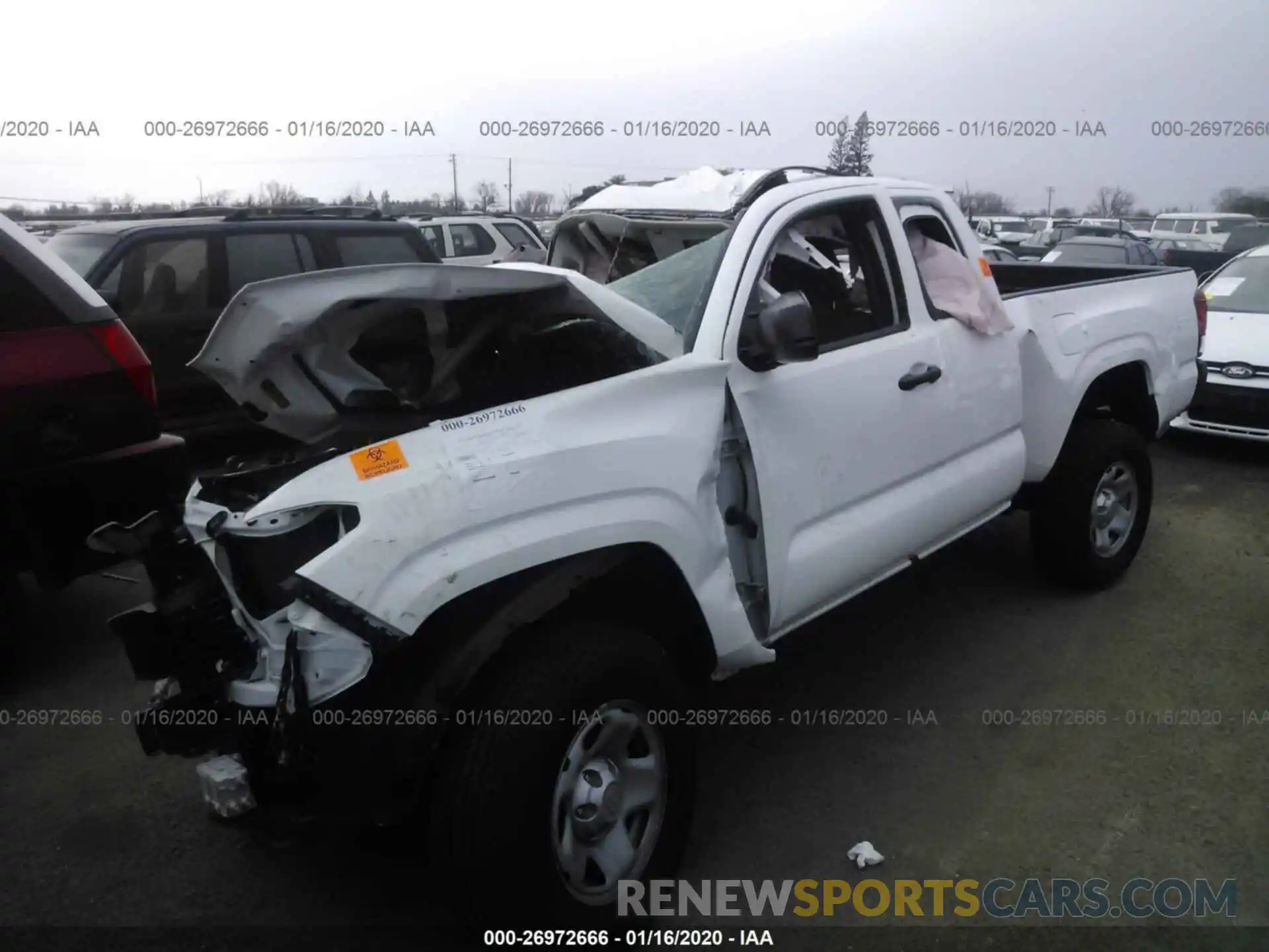 2 Photograph of a damaged car 5TFRX5GNXKX158499 TOYOTA TACOMA 2019