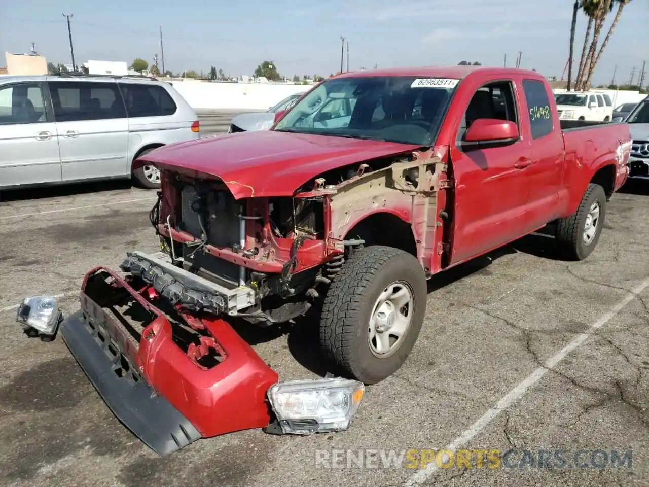 2 Photograph of a damaged car 5TFRX5GNXKX163055 TOYOTA TACOMA 2019