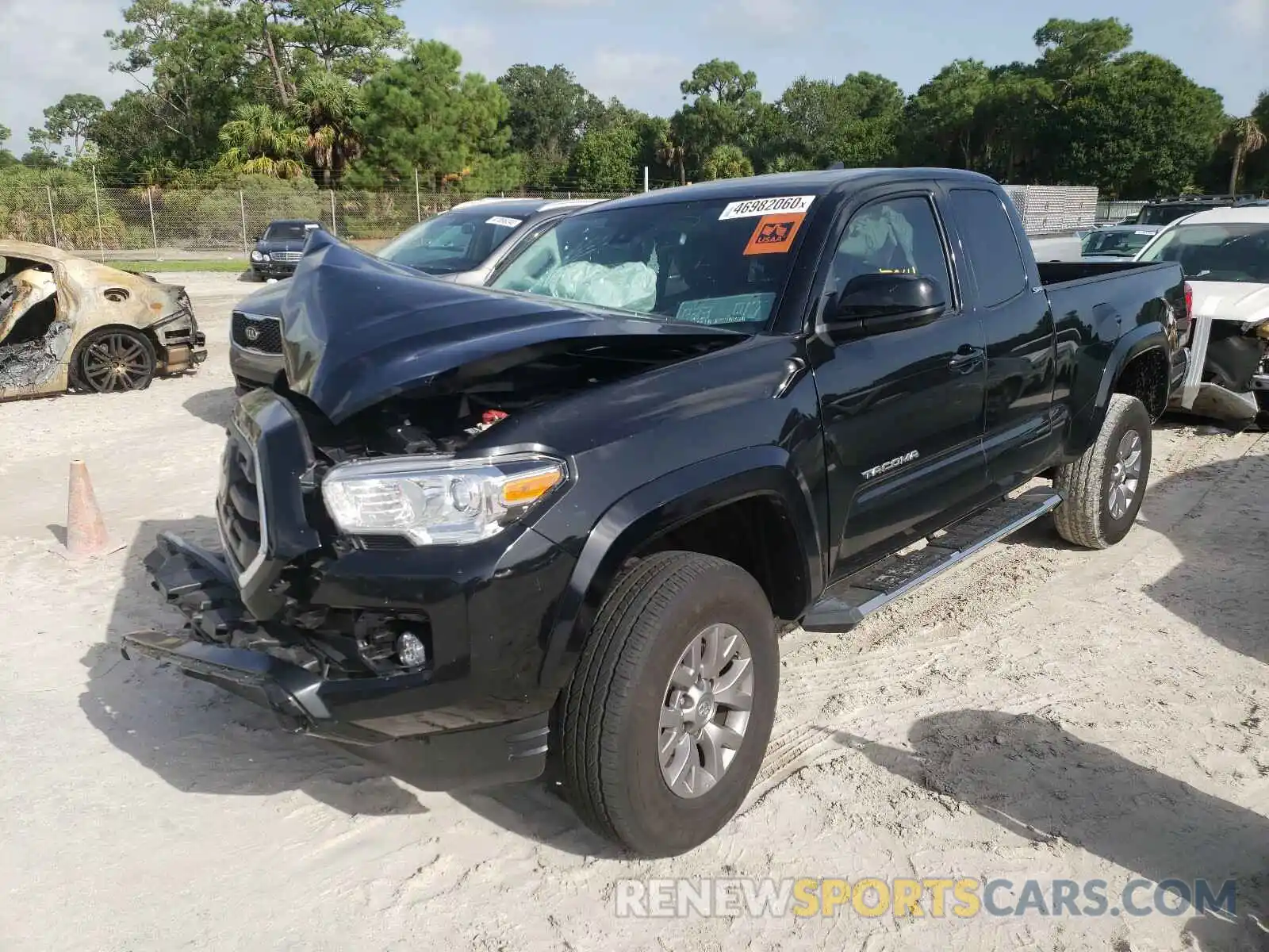 2 Photograph of a damaged car 5TFRZ5CN0KX080055 TOYOTA TACOMA 2019