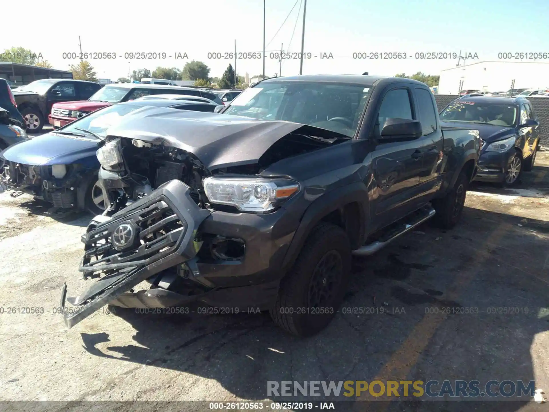 2 Photograph of a damaged car 5TFRZ5CN3KX074489 TOYOTA TACOMA 2019