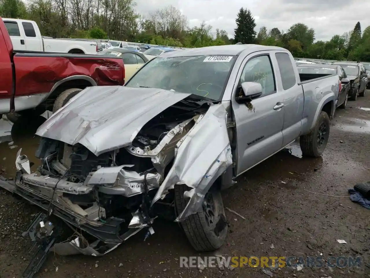 2 Photograph of a damaged car 5TFRZ5CN4KX083623 TOYOTA TACOMA 2019