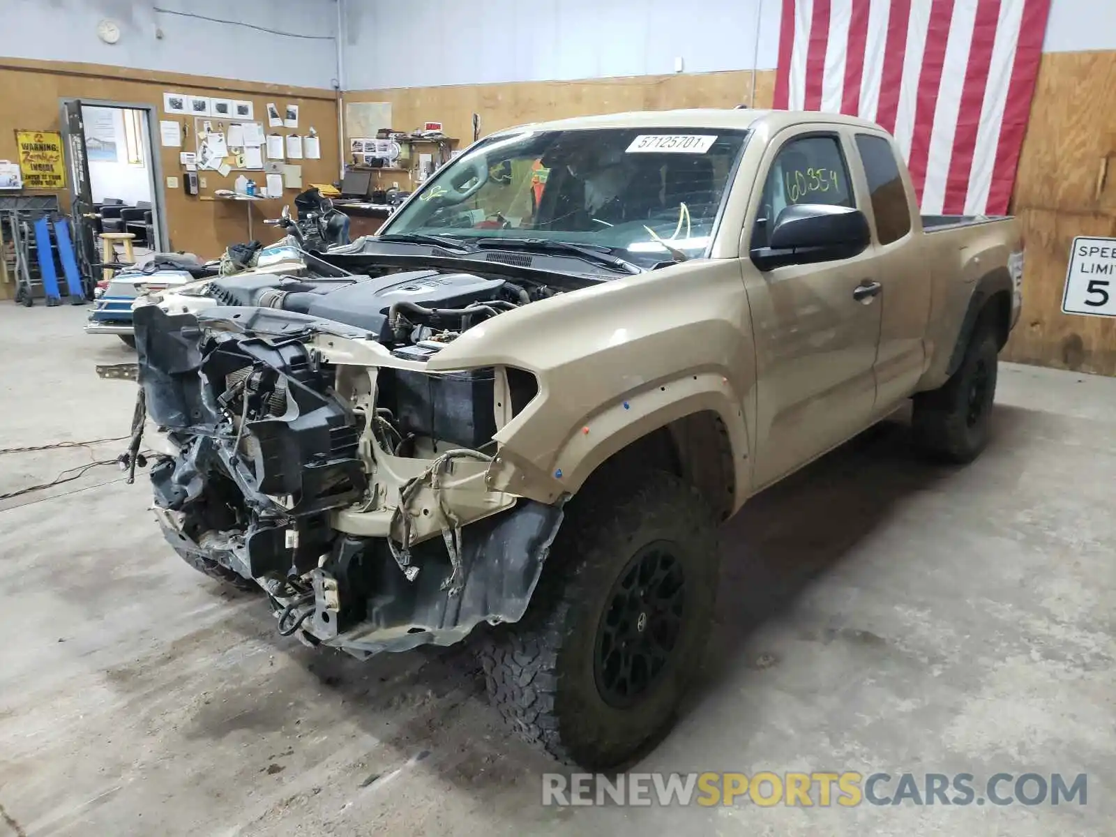 2 Photograph of a damaged car 5TFSZ5AN5KX205457 TOYOTA TACOMA 2019