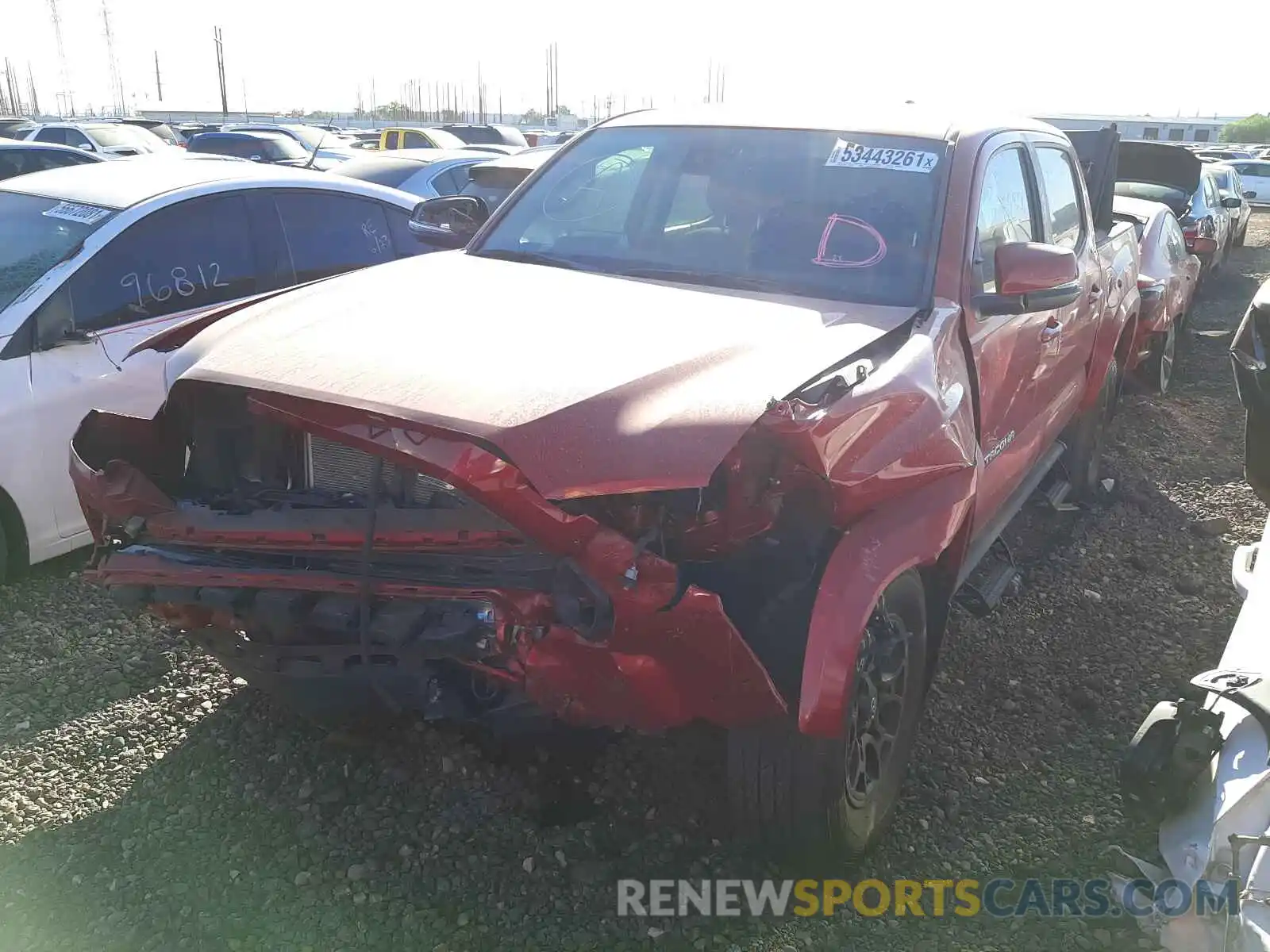 2 Photograph of a damaged car 3TMCZ5AN3LM361881 TOYOTA TACOMA 2020