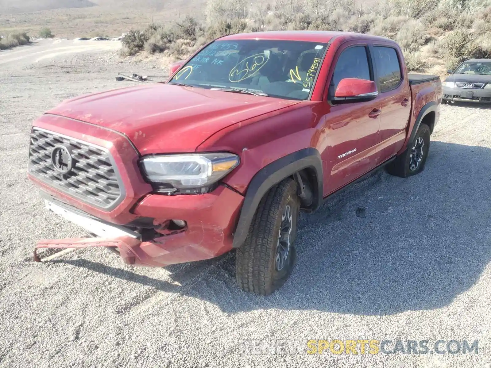 2 Photograph of a damaged car 3TMCZ5AN3LM367325 TOYOTA TACOMA 2020