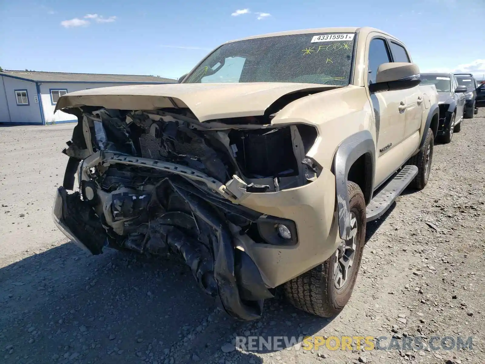 2 Photograph of a damaged car 3TMCZ5AN9LM313074 TOYOTA TACOMA 2020